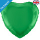 18" Green Heart Foil Balloon (1)