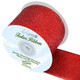 Red Sparkle Wired Edge Ribbon - 63mm x 9.1m (1)