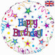 18 inch Happy Birthday Ribbon & Stars Foil Balloon (1)