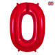 34 inch Oaktree Red Number 0 Foil Balloon (1)