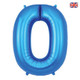 34 inch Oaktree Blue Number 0 Foil Balloon (1)