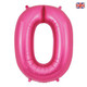 34 inch Oaktree Pink Number 0 Foil Balloon (1)
