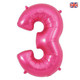 34 inch Oaktree Pink Number 3 Foil Balloon (1)