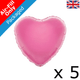 9" Pink Heart Foil Balloons (5) - PACKAGED