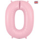 34 inch Pastel Matte Pink Number 0 Foil Balloon (1)