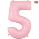 34 inch Pastel Matte Pink Number 5 Foil Balloon (1)
