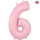 34 inch Pastel Matte Pink Number 6 Foil Balloon (1)