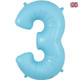 34 inch Pastel Matte Blue Number 3 Foil Balloon (1)