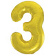 34 inch Unique Classic Gold Number 3 Foil Balloon (1)