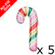 14 inch Multi-Colour Candy Cane Foil Balloons (5)