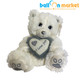 8 inch Grey Fluffy Heart Bear (1)