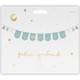 Oh Baby Light Blue Fabric Pennant & Tassel Garland - 2.5m (1)