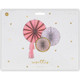 Pink Floral Decorative Paper Fans (3)