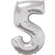 34 inch Silver Number 5 Foil Balloon (1)