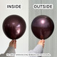 12" Mirror Burgundy Kalisan Latex Balloons (50)