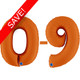 40 inch Orange Matte Numbers Starter Kit - 36 Balloons