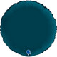 18" Petrol Blue Satin Round Foil Balloon (1) - UNPACKAGED
