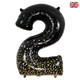 34 inch Oaktree Black Sparkling Fizz Number 2 Foil Balloon (1)