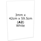 White A2 Acrylic Plaque Sheet - 42cm x 59.5cm (No Holes) (1)