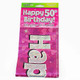 50th Birthday Pink Banner - 2.7m (1)