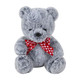8 inch Grey Heart Bow Bear (1)