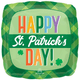 18 inch Happy St. Patrick's Day Plaid Square Foil Balloon (1)