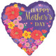18 inch Mother's Day Sweet Flowers Heart Foil Balloon (1)