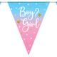 Boy or Girl Gender Reveal Foil Bunting - 3.9m (1)