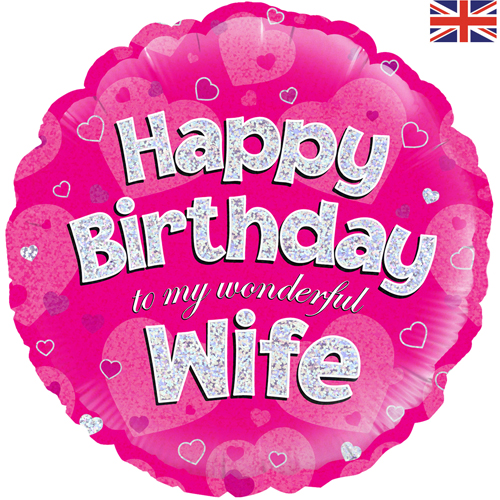 Happy Birthday Husband Ballon – Blaue Holografik-Folie, 45 Cm (18 Zoll), Für Helium Geeignet