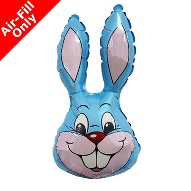 Balloon Inflatable Rabbit Blue 14 inch Pale Blue Rabbit Head Foil Balloon (1) - UNPACKAGED