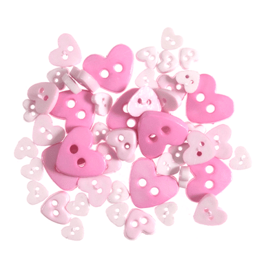 soft pink heart buttons