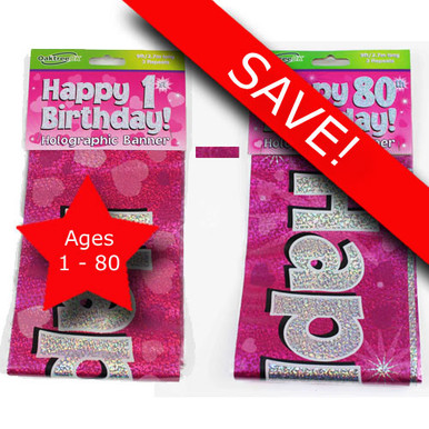 OakTree Holographisches Banner „Happy 15th Birthday“ – 2,7 M Lang, Rosa