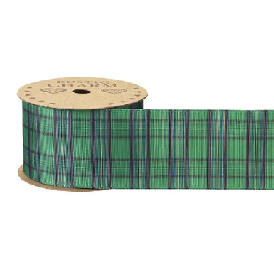 Forest Green Tartan Ribbon - 50mm x 10m (1)