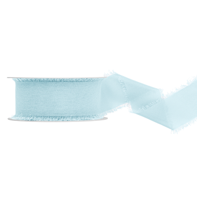 Light Blue Ruffled Ribbon Light Sky Blue Chiffon Ribbon - 40mm x 10m (1)