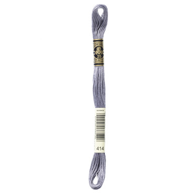 8m Dark Steel Grey 414 DMC Mouline Cotton Embroidery Thread (1)
