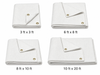 White fiberglass welding blanket size comparison - 3x3 to 10x20 feet