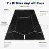 9' X 18' F/S 18 oz. Black Vinyl Dump Truck Tarp, with side flaps and shock cord