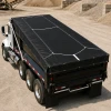 7' x 18', 18 oz. Black Vinyl Dump Truck Tarp with Side Flaps and Shock Cord