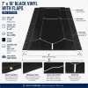 7' x 18', 18 oz. Black Vinyl Dump Truck Tarp with Side Flaps and Shock Cord