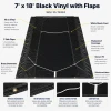7' x 18', 18 oz. Black Vinyl Dump Truck Tarp with Side Flaps and Shock Cord