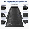 9'6" X 18' F/S 18 oz. Black Vinyl with side flaps and shock cord
