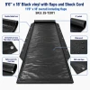 9'6" X 18' F/S 18 oz. Black Vinyl with side flaps and shock cord