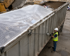 White Polyester # 8600 1/2" Mesh Tarp | Refuse Transfer Trailer Tarps