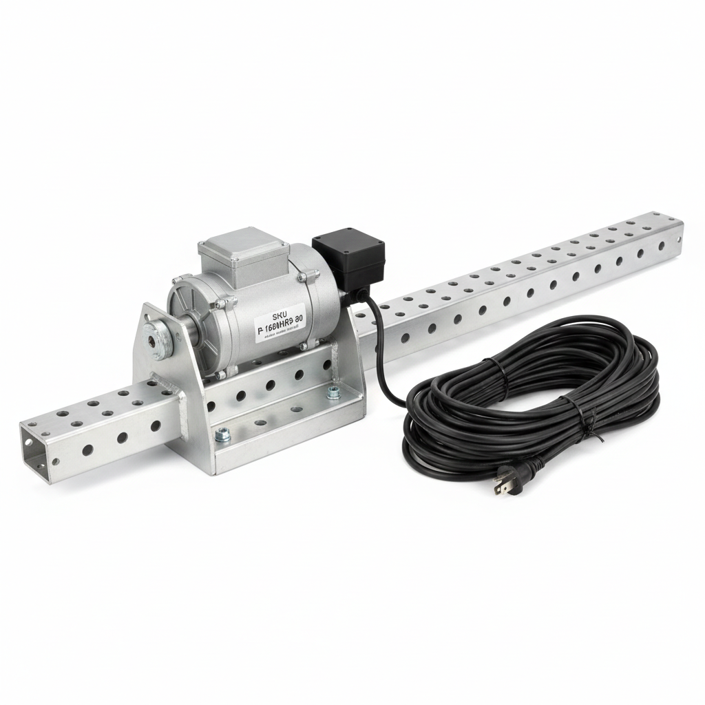 Electric Head Assembly for trailer 24-40 feet, Heavy-Duty tarp Axel, Relay Switch, 90:1 motor, 80 feet  wire