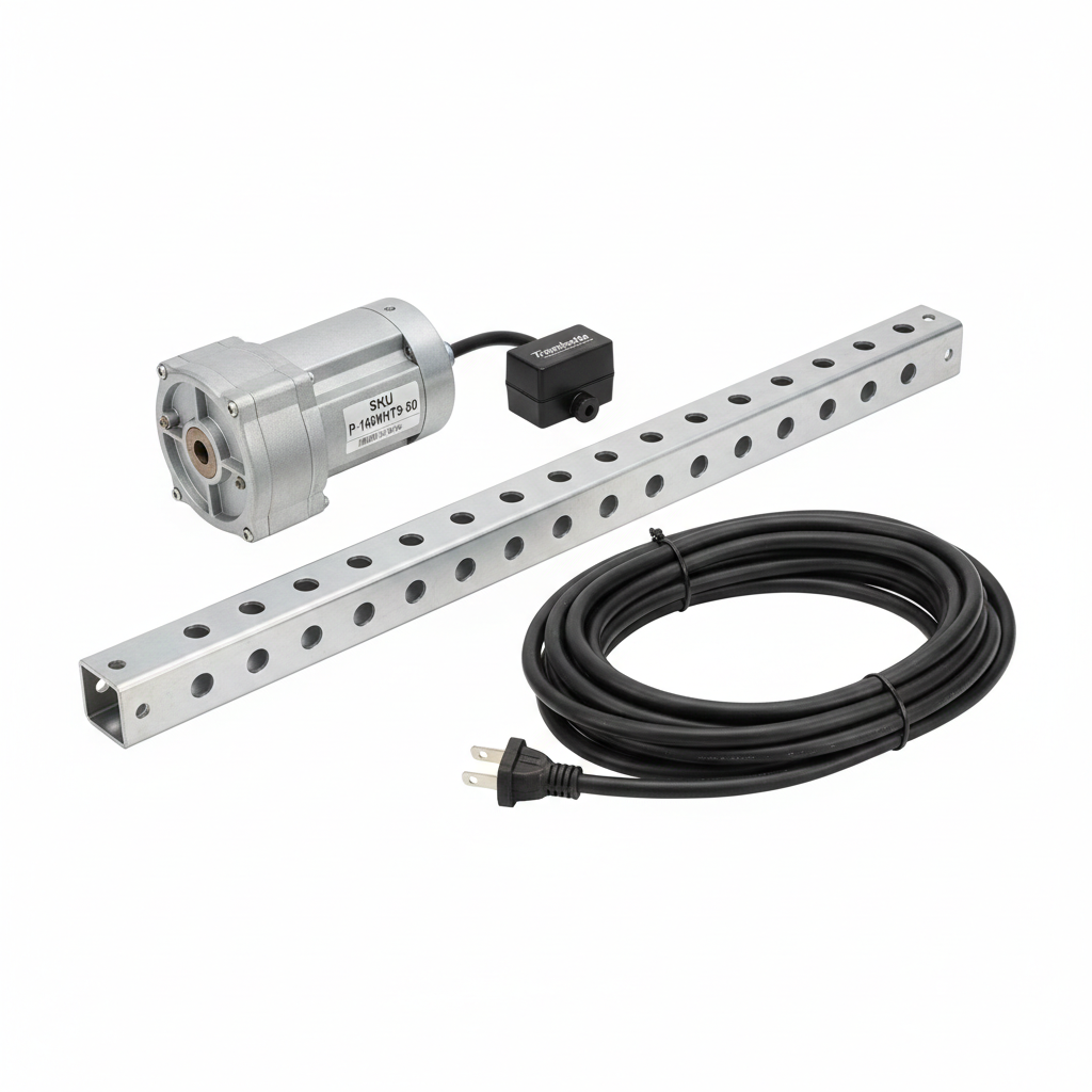 Electric Head Assembly for trailer 24-40 feet , Heavy-Duty tarp Axel, Trombetta Switch, 90:1 motor, 80 feet wire