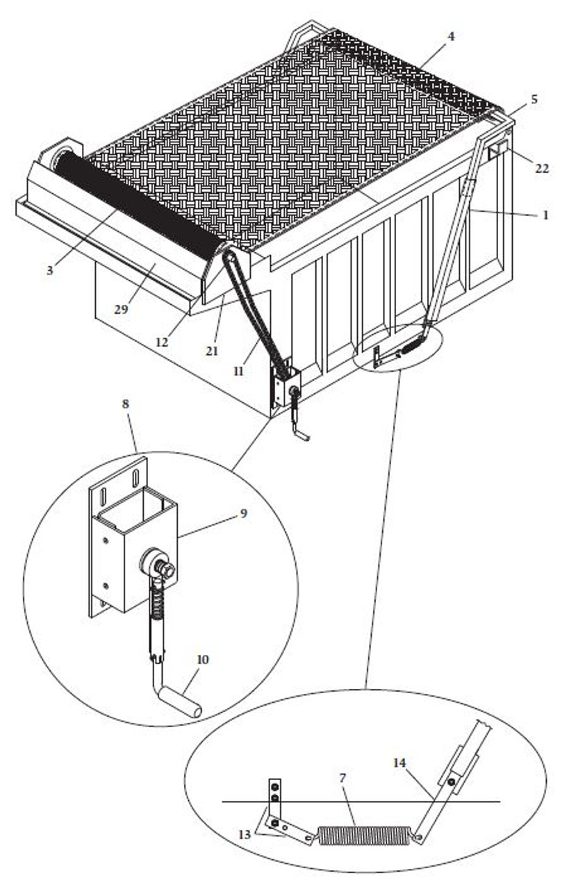 5000 Series GLU, Complete Roll Tarp System for Dump Truck