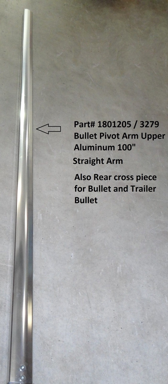 Bullet Pivot Upper Straight Arm, Aluminum Extrusion - Drilled - 100", Bullet and Trailer Bullet (20-3279/1801205)