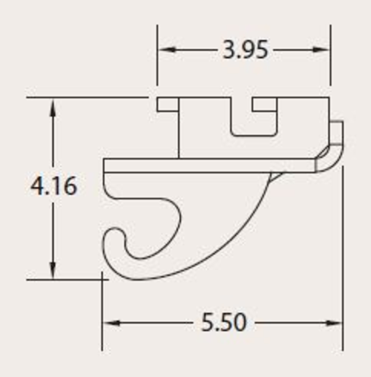 Double L Track Slider Hook (A-49768-10)