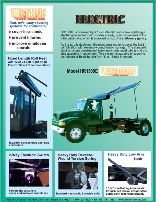 Graphic of Pioneer HR1500EAL Tuff Tarper Refuse Tarping System - Aluminum