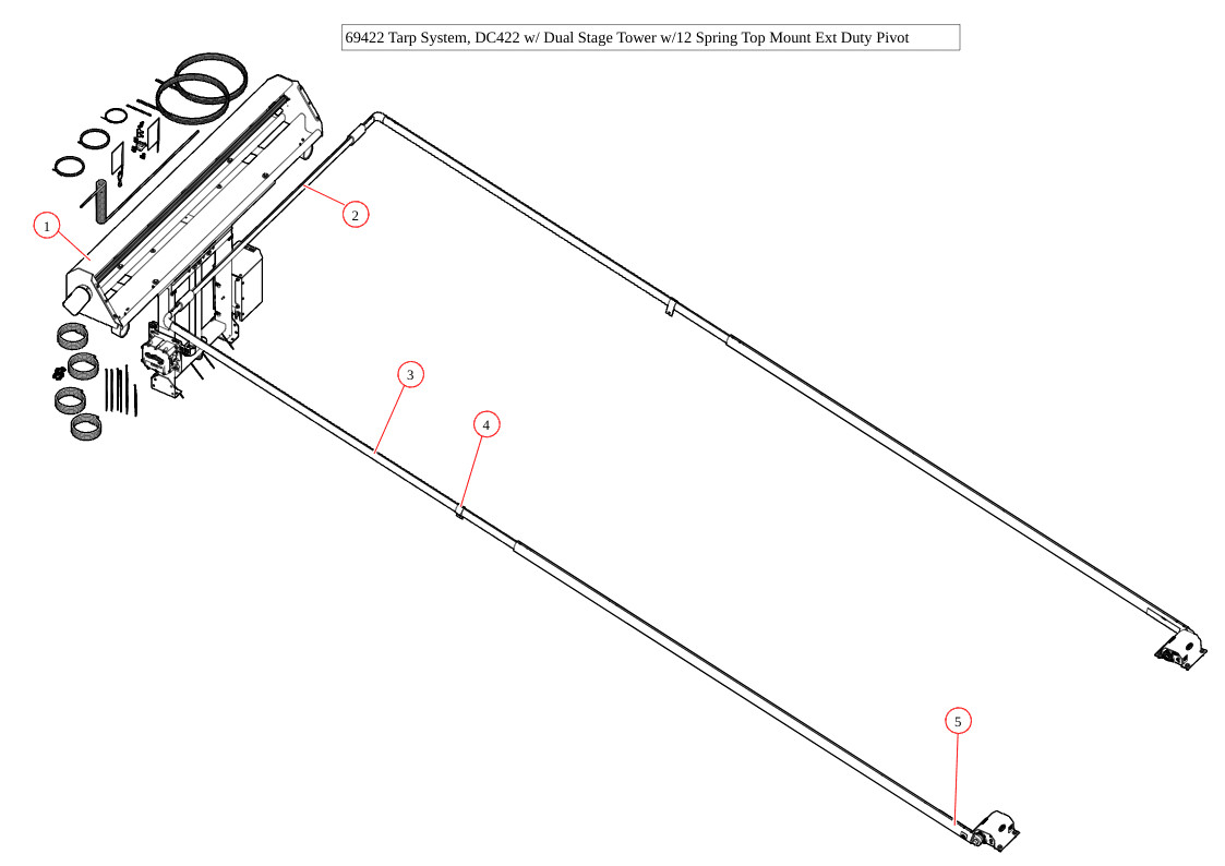 DC422, SD Dual Stage Tower, 12 Spring 160" Top Mount Ext Duty Pivot, Extreme Bow Set